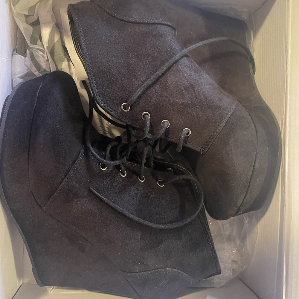 Black velvet booties SHI by journeys